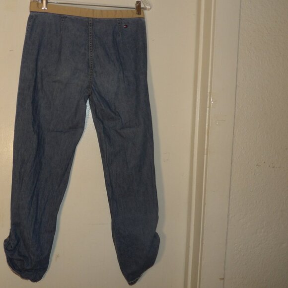 Vintage 90s Tommy Hilfiger Boot Cut Drawstring Flare Leg RollTab Hems Jeans Sz 6 - Picture 8 of 8
